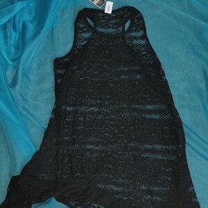 West Loop Black Asymmetrical Sleeveless Tank Top